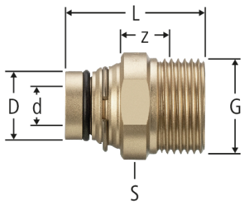 Steckübergang gerade