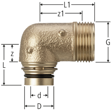 Pièce intermédiaire enfichable coudée