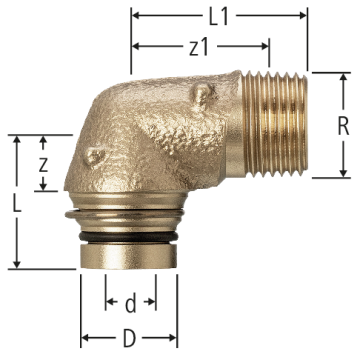 Steckübergang gekröpft