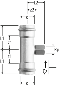 Optipress-Gaz-T-Stück