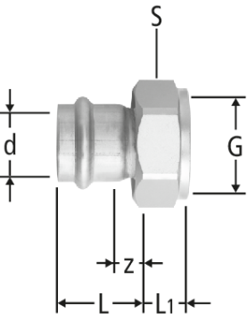 Optipress-Gaz-Anschlussverschraubung