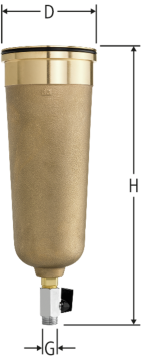 Godet long avec robinet de rinçage